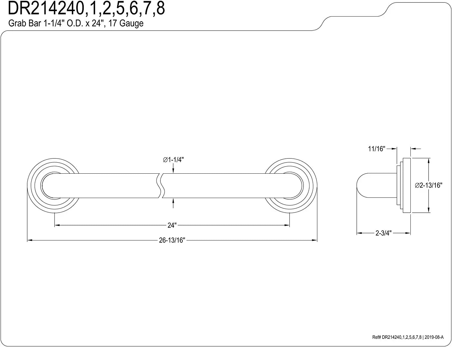 Kingston Brass DR214247 Milano 24&#34; Decorative Grab Bar, Brushed Brass