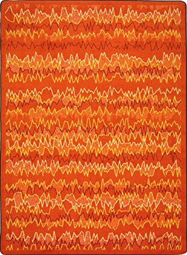 Joy Carpets Kid Essentials Static Electricity Teen Area Rugs, 92-Inch by 129-Inch by 0.36-Inch, Orange
