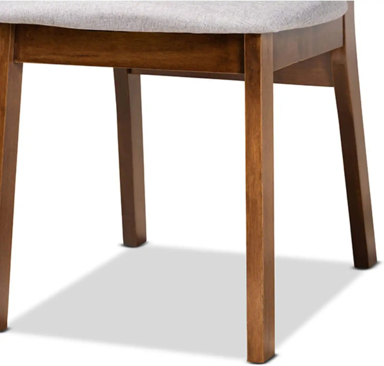 Baxton Studio Damara Mid-Century Modern Grey Fabric Upholstered and Walnut Brown Finished Wood 2-Piece Dining Chair Set