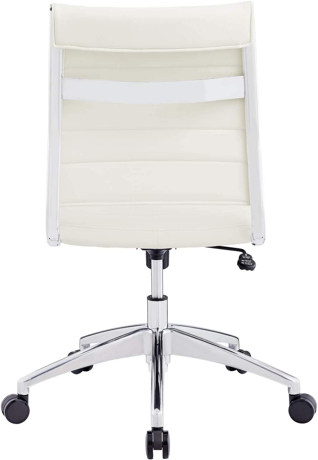 Modway Jive Ribbed Armless Mid Back Swivel Conference Chair In White