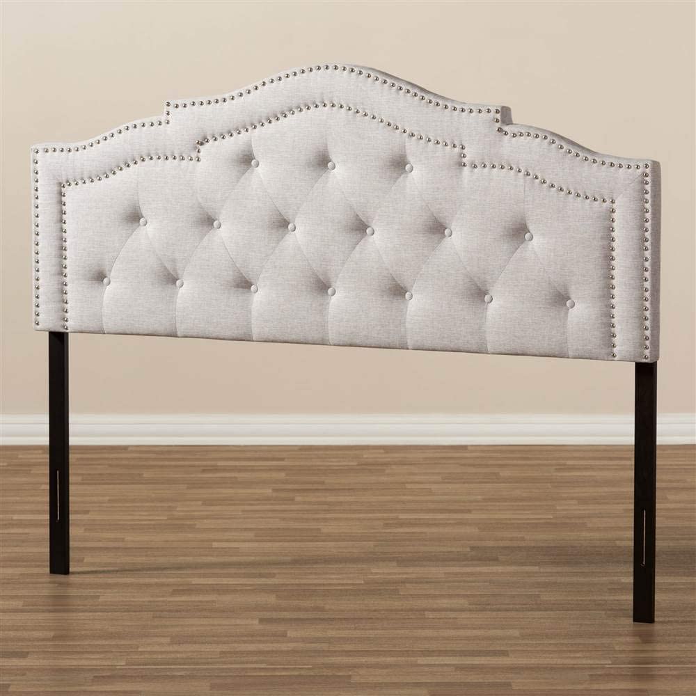 Baxton Studio Edith Modern and Contemporary Greyish Beige Fabric Queen Size Headboard