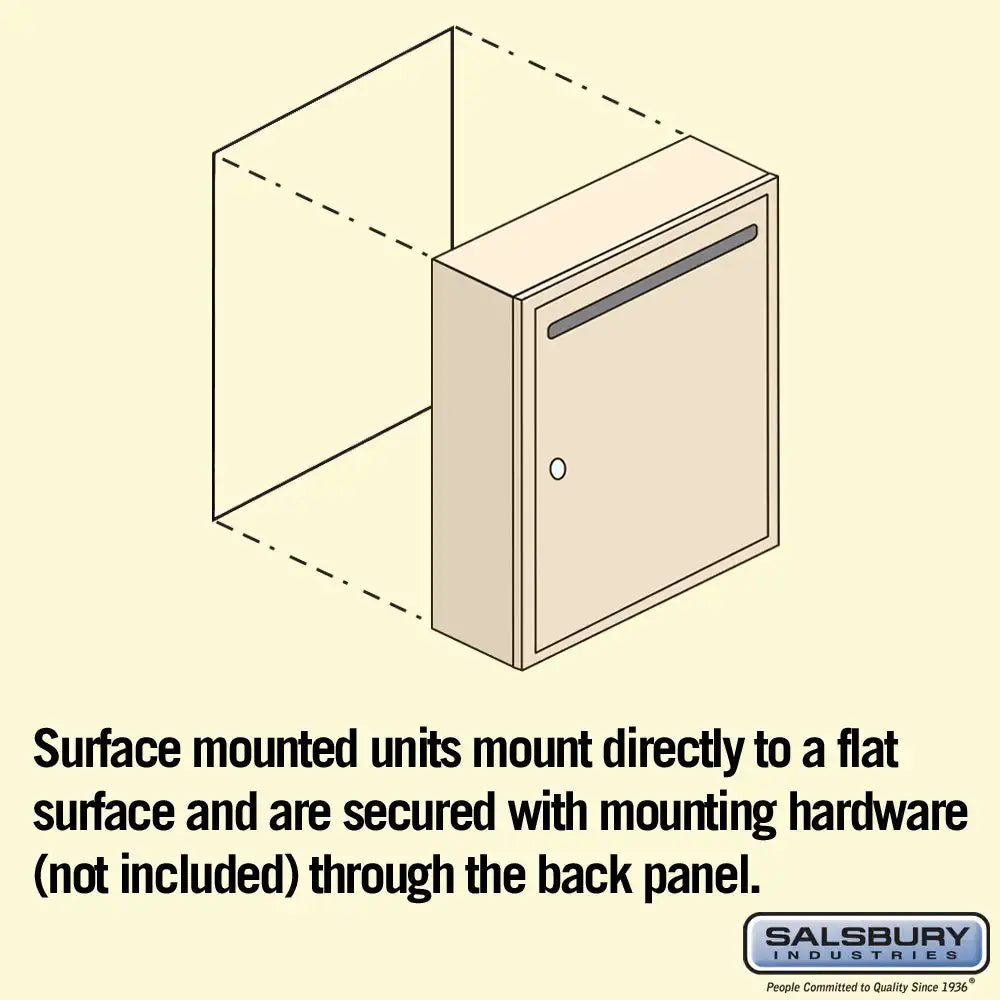 Salsbury Industries Letter Box,Standard,Surface,Sandstone, 15 in. W x 19 in. H x 7.5 in. D