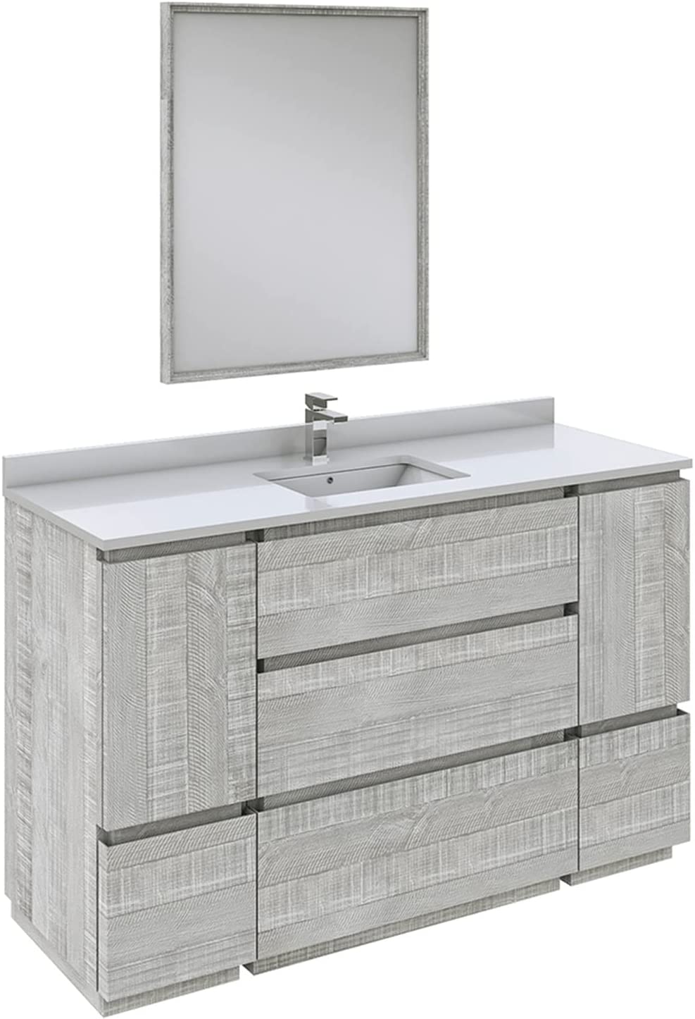 Fresca Formosa 54&#34; Floor Standing Modern Bathroom Vanity w/Mirror in Ash