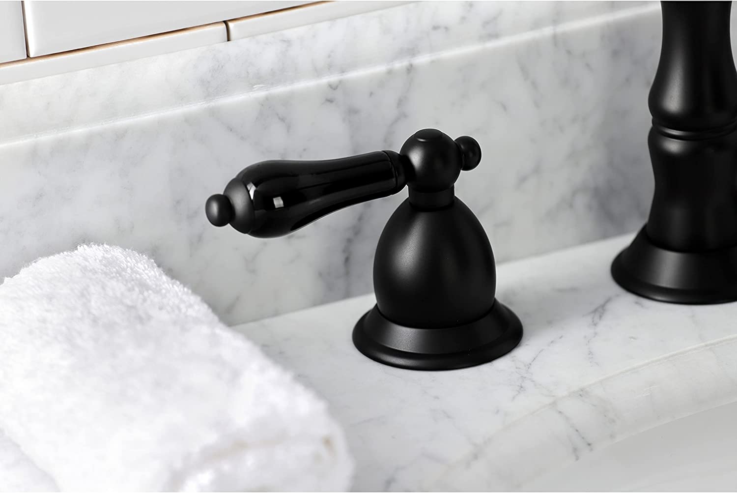 Kingston Brass KS1970PKL Duchess Widespread Bathroom Faucet, Matte Black