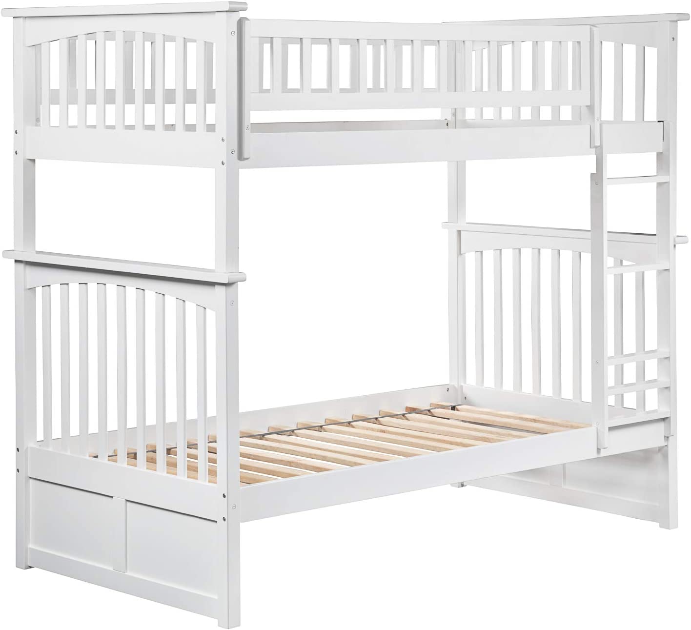 Atlantic Furniture Columbia Bunk Bed, Twin Over Twin, White