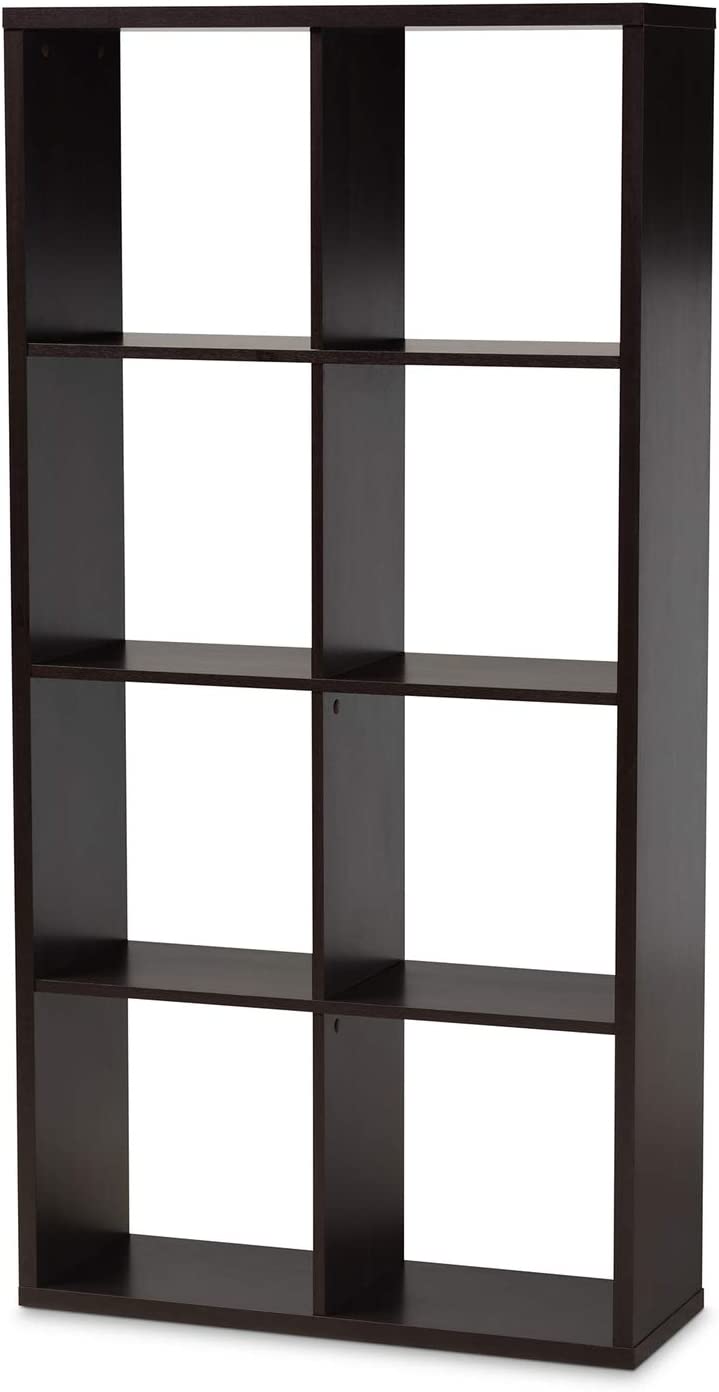 Baxton Studio Janne Modern and Contemporary Dark Brown Finished 8-Cube Multipurpose Storage Shelf