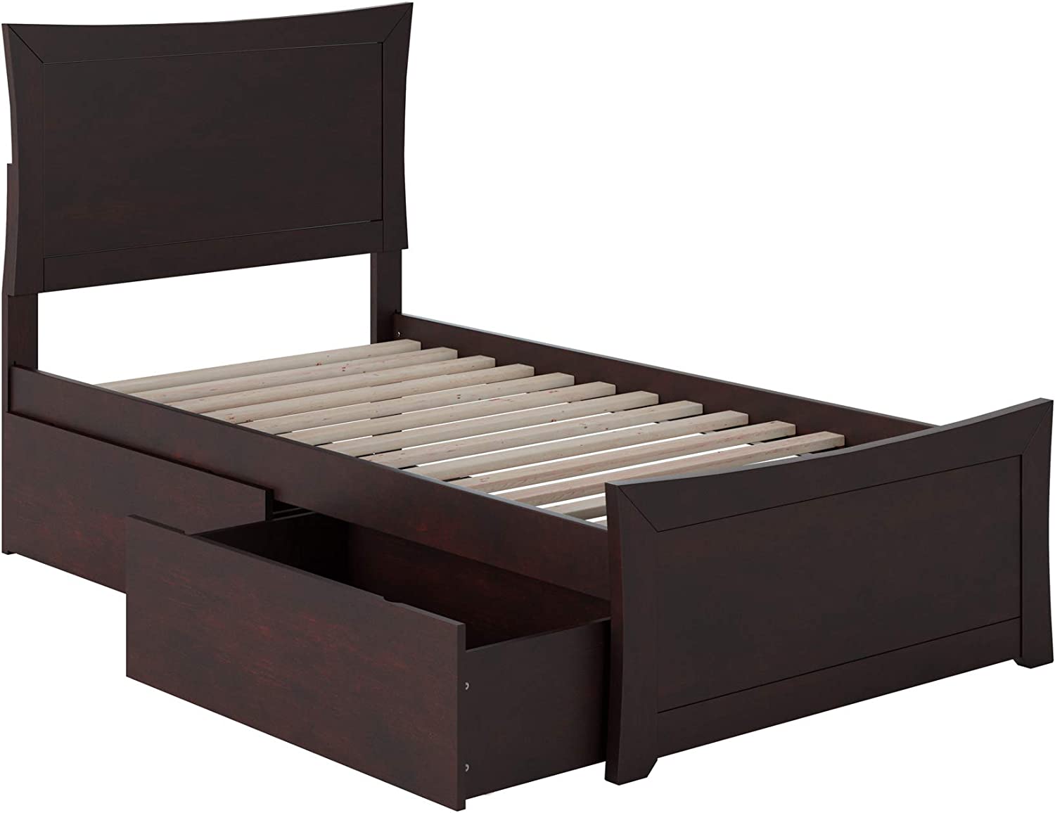 AFI Metro Platform Matching Footboard and Turbo Charger with Urban Bed Drawers, Twin XL, Espresso