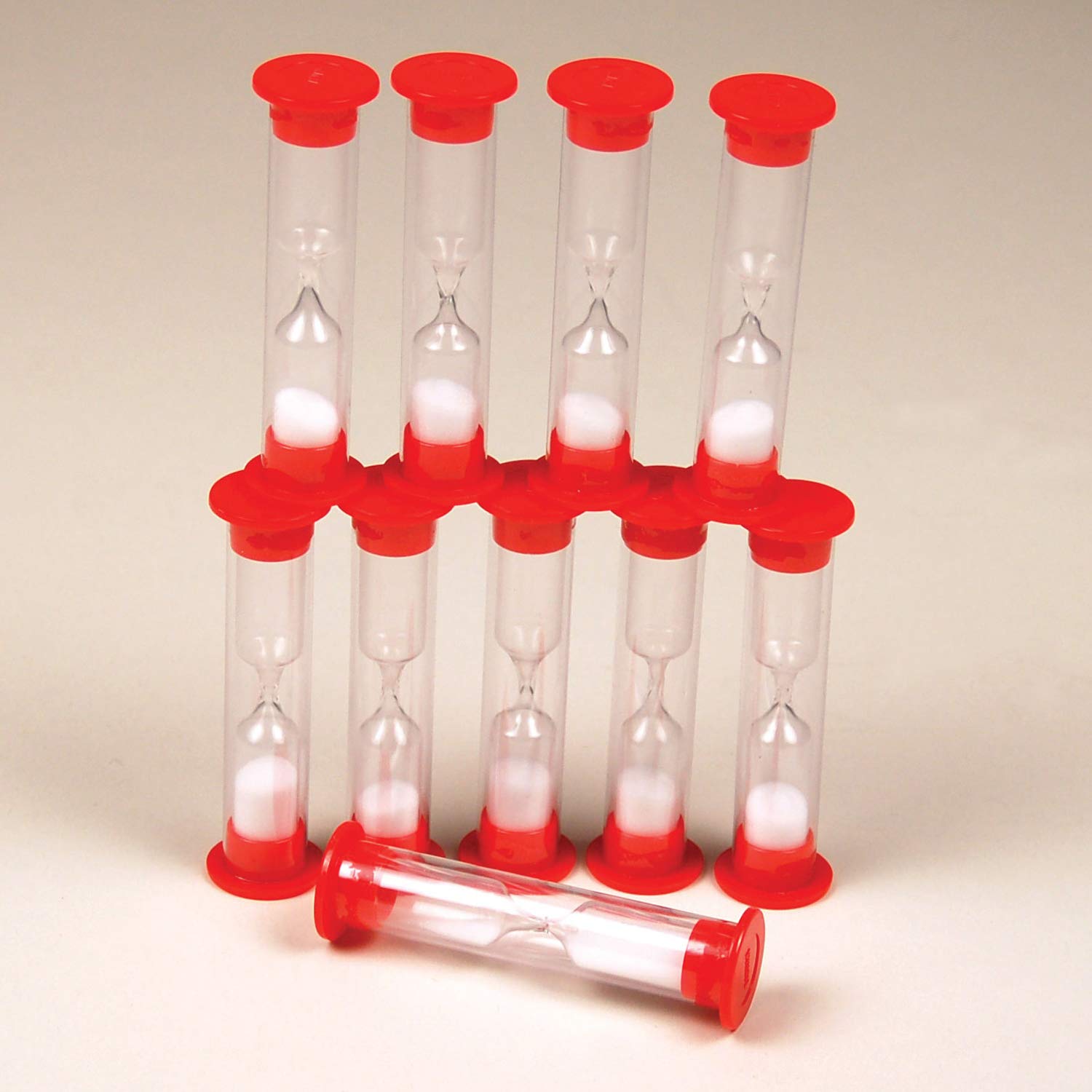 Learning ADVANTAGE-7656 Learning Advantage Sand Timers 1 Minute Red Set of 10, Red