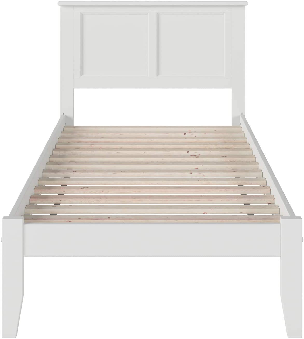 Madison Twin Platform Bed with Open Footboard and Turbo Charger in White