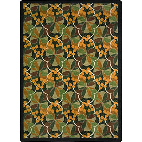 Joy Carpets Kaleidoscope Shamrock Whimsical Area Rugs, 92-Inch by 129-Inch by 0.36-Inch, Multicolored