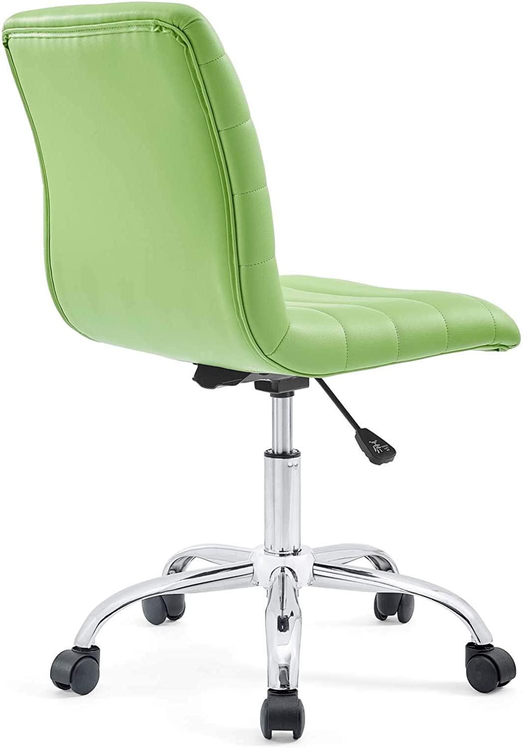 Modway Ripple Ribbed Armless Mid Back Swivel Computer Desk Office Chair In Bright Green