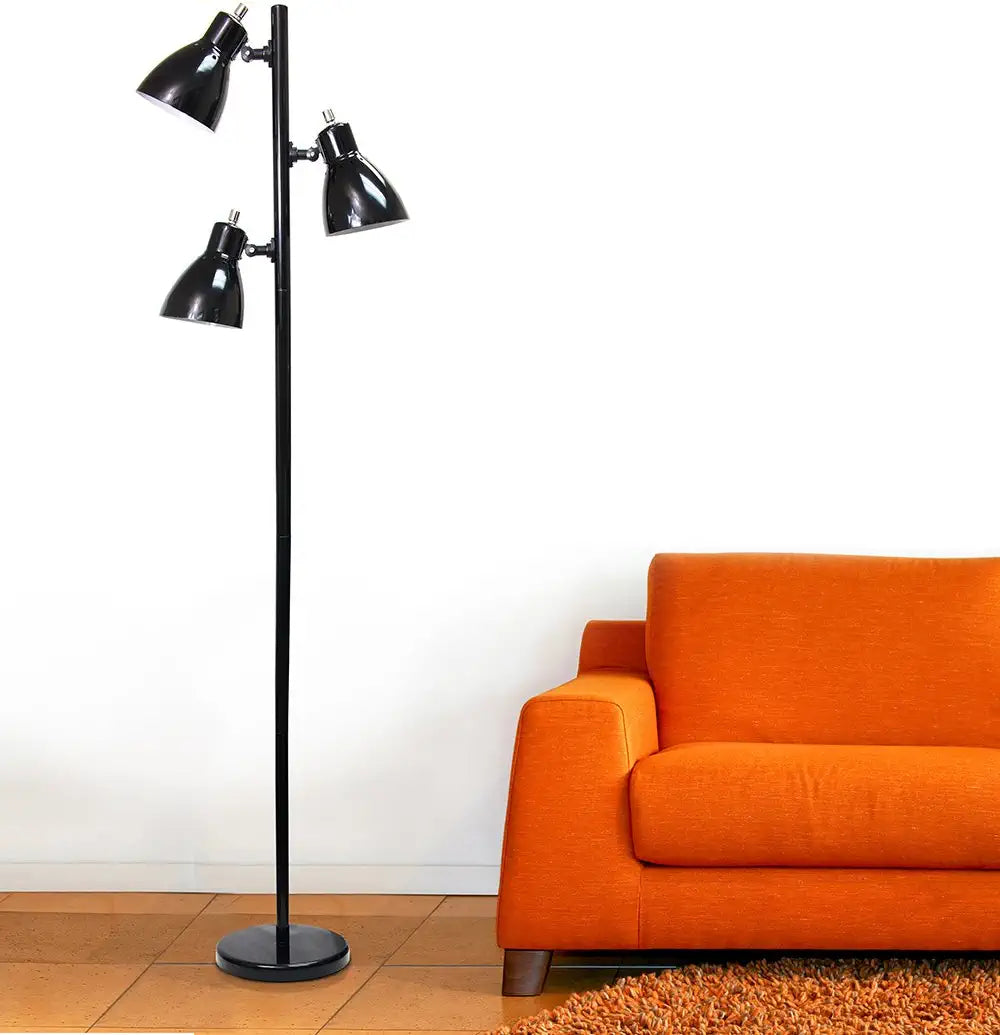 Simple Designs LF2007-BSN Metal 3 Light Tree Floor Lamp, Brushed Nickel