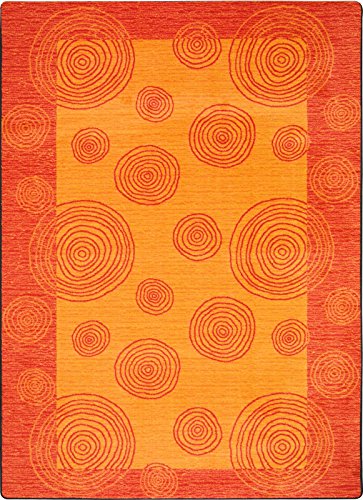 Joy Carpets Kid Essentials Whimzi Teen Area Rugs, 64-Inch by 92-Inch by 0.36-Inch, Red