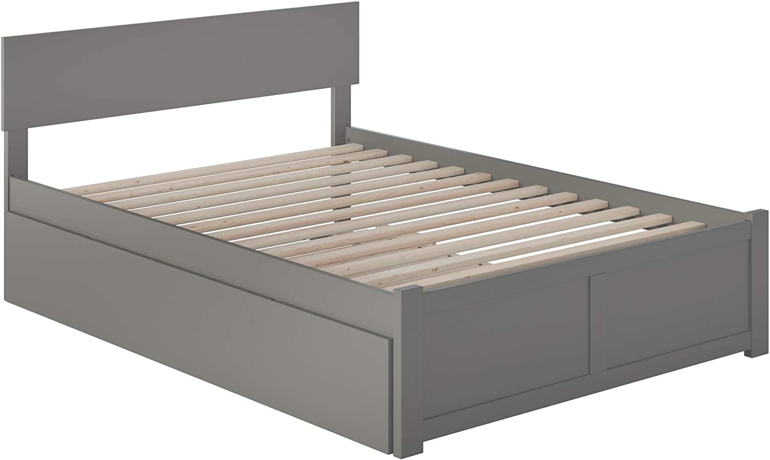 AFI Orlando Platform Flat Panel Foot Board and Full Size Urban Trundle Bed, Grey