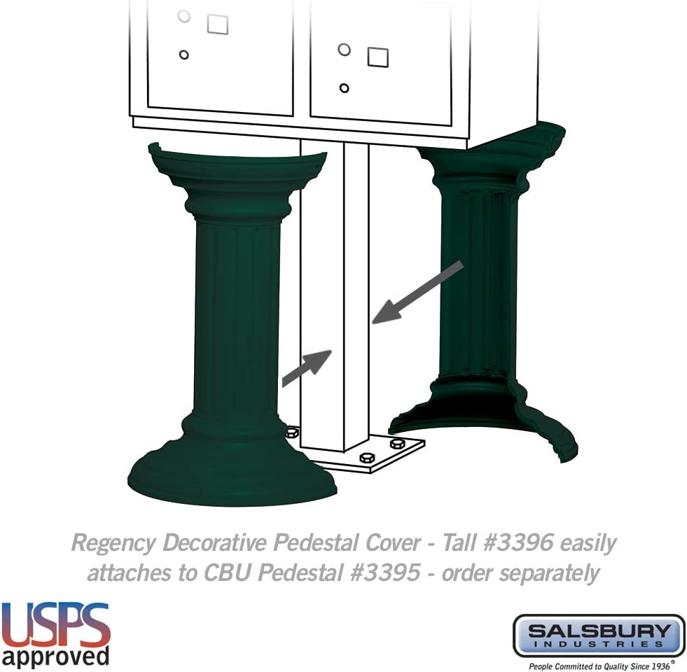 Salsbury Industries 3396GRN Regency Decorative Pedestal Cover Tall, Green