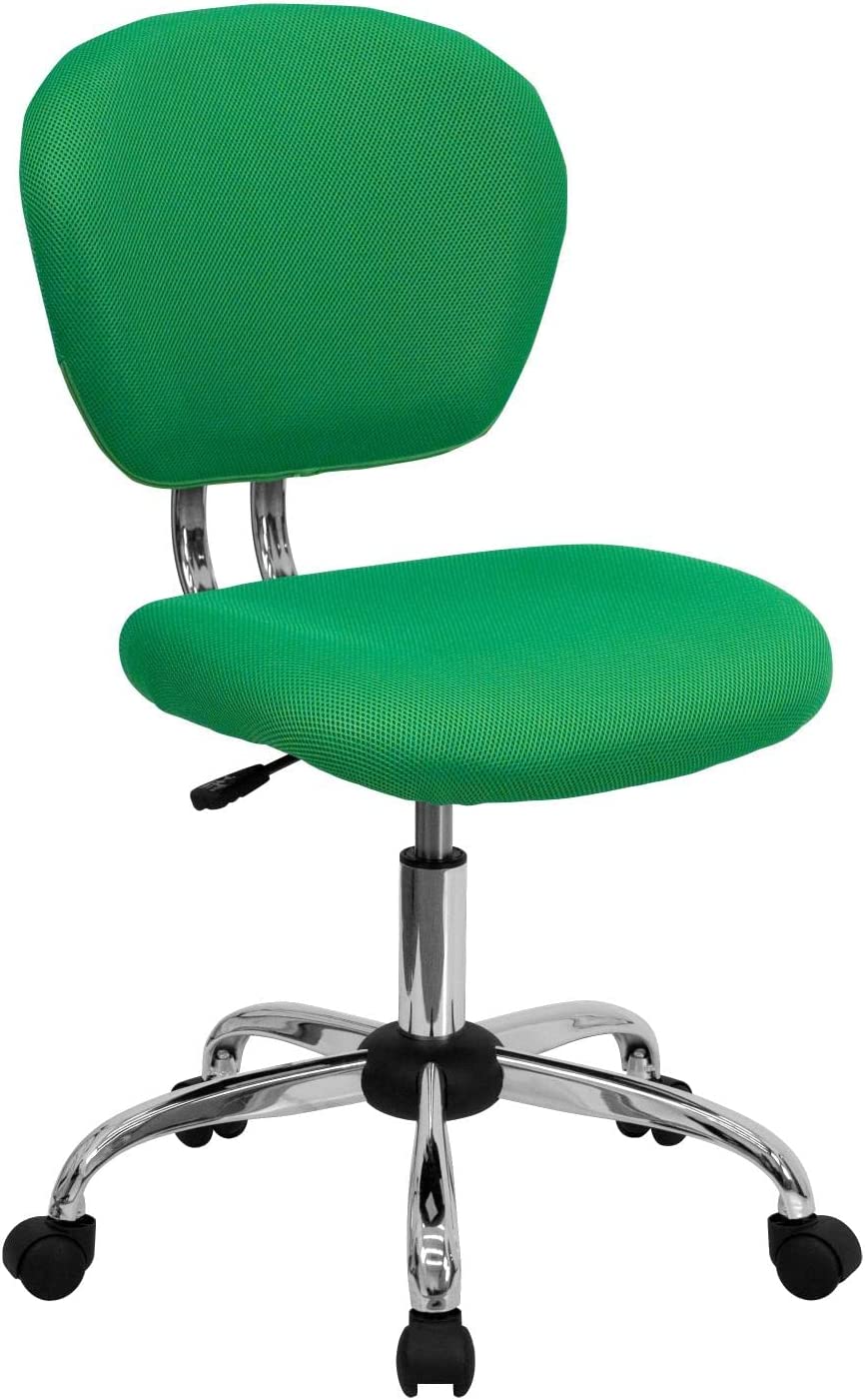 Flash Furniture Mid-Back Bright Green Mesh Padded Swivel Task Office Chair with Chrome Base