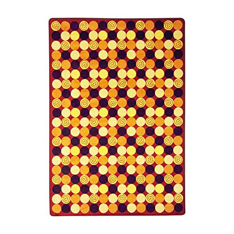 Joy Carpets Kid Essentials Roundabout Teen Area Rugs, 46-Inch by 64-Inch by 0.36-Inch, Red