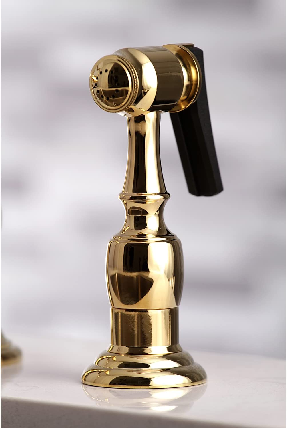 Kingston Brass KS7272PKLBS Duchess Bridge Kitchen Faucet, Polished Brass