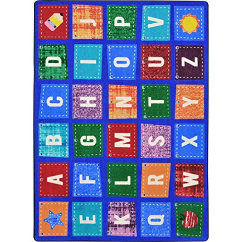 Joy Carpets 1938D Alphabet Upcycle Childrens Rugs, D, Multicolor