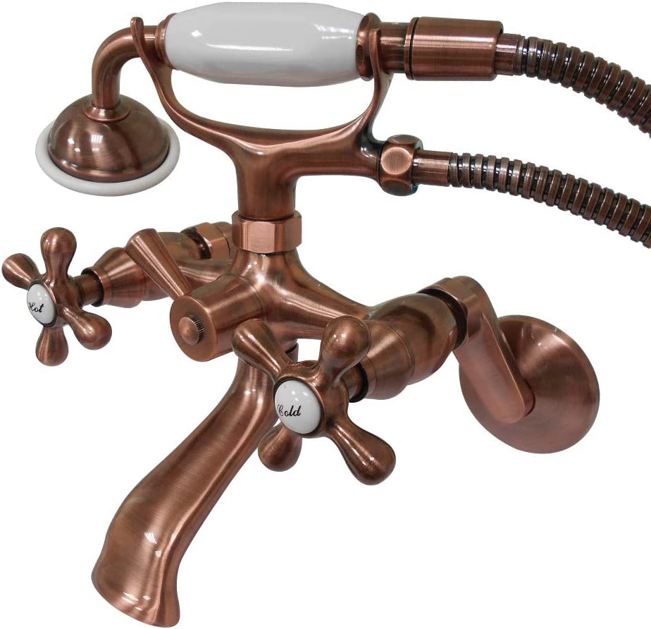 Kingston Brass KS266AC Kingston Clawfoot Tub Faucet, Antique Copper