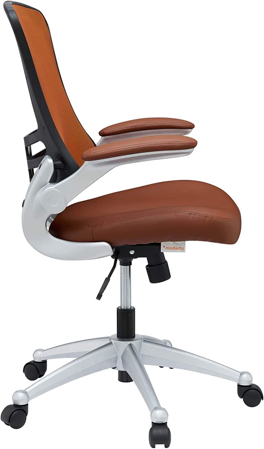 Modway Attainment Mesh Vinyl Modern Office Chair in Tan