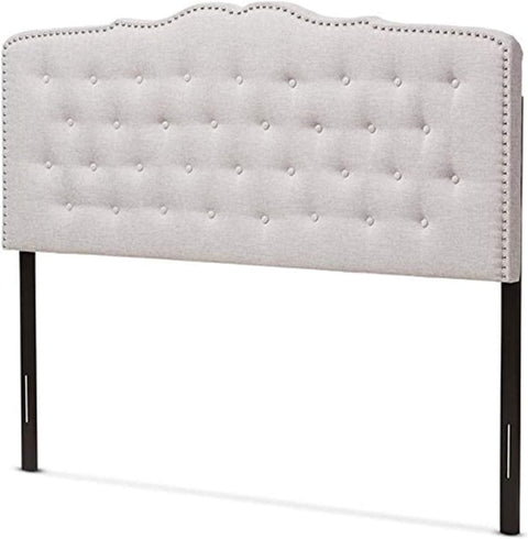 Baxton Studio Lucy Modern and Contemporary Greyish Beige Fabric Queen Size Headboard