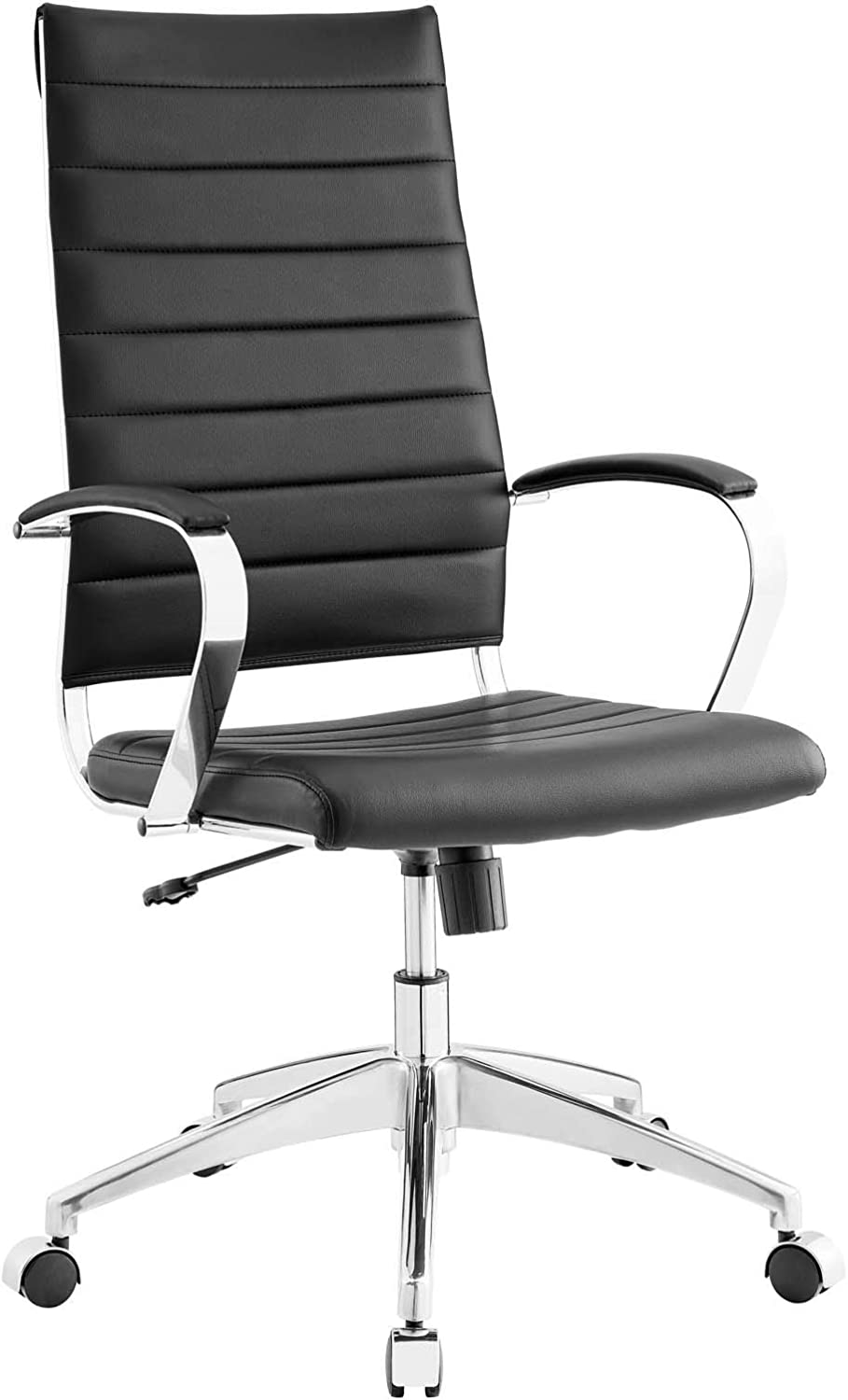 Modway Jive Ribbed High Back Tall Executive Swivel Office Chair With Arms In White