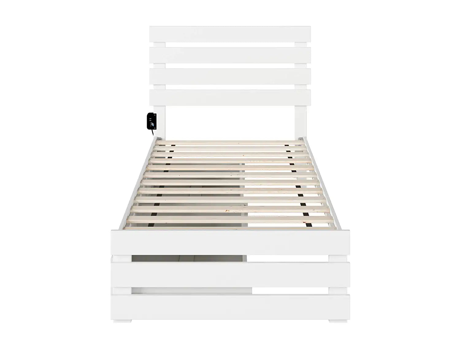 AFI Oxford Island Footboard and Turbo Charger with Bed Drawers, Twin, White