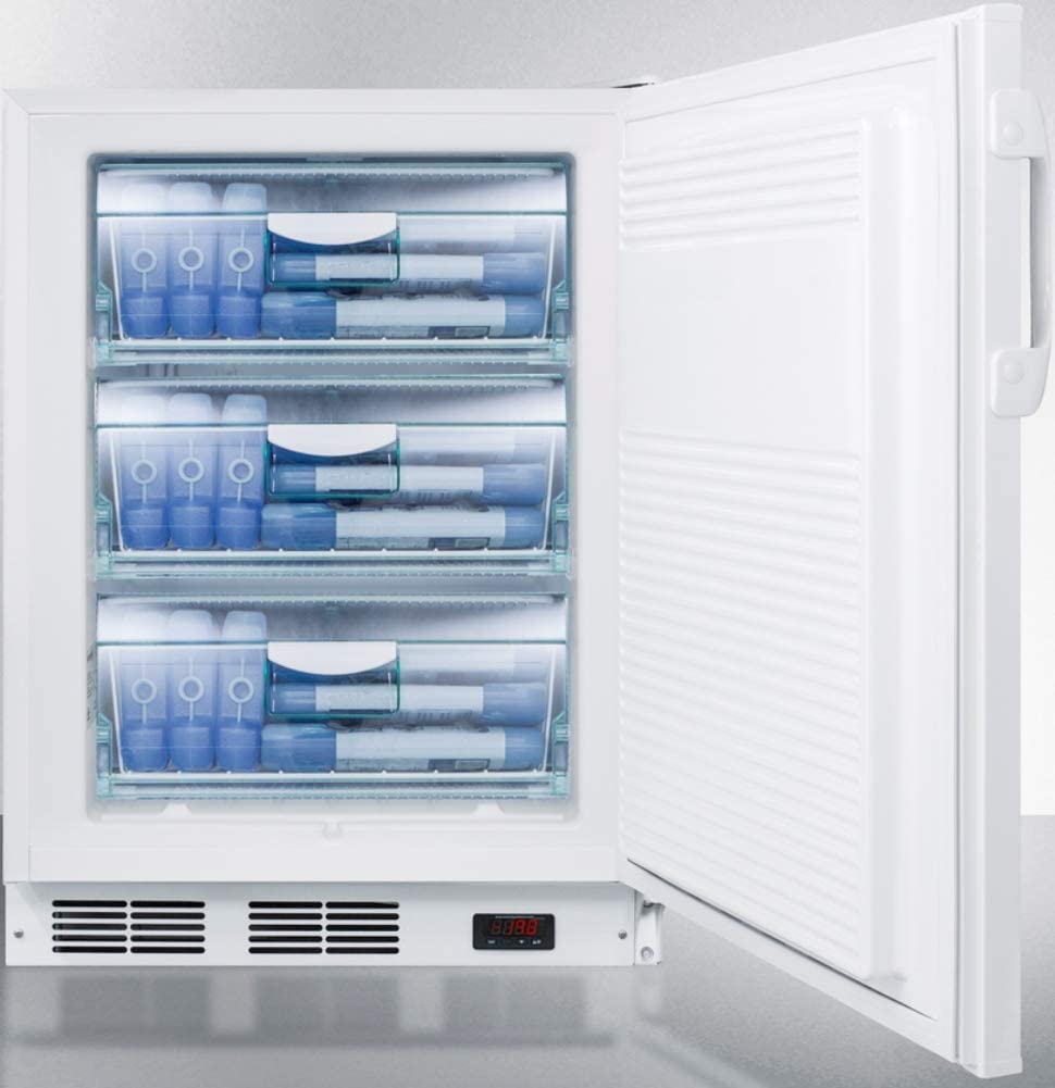 Summit Appliance VT65MLBIADA ADA Compliant Built-in Undercounter Medical All-Freezer Capable of -25Ã‚ÂºC Operation with Front Lock, Manual Defrost, Digital Thermostat and White Cabinet