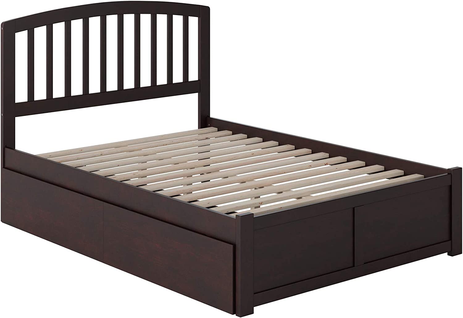 Richmond Full Platform Bed with Flat Panel Footboard and Turbo Charger with Urban Bed Drawers in Espresso