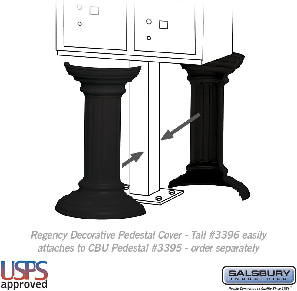 Salsbury Industries 3396BLK Regency Decorative Pedestal Cover Tall, Black