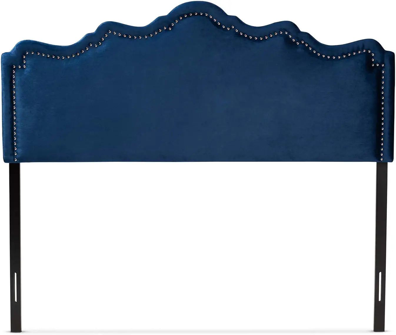 Baxton Studio Nadeen Modern and Contemporary Navy Blue Velvet Fabric Upholstered Queen Size Headboard