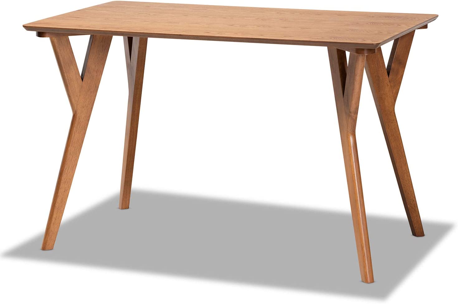 Baxton Studio Sahar Mid-Century Modern Transitional Walnut Brown Finished Wood Dining Table