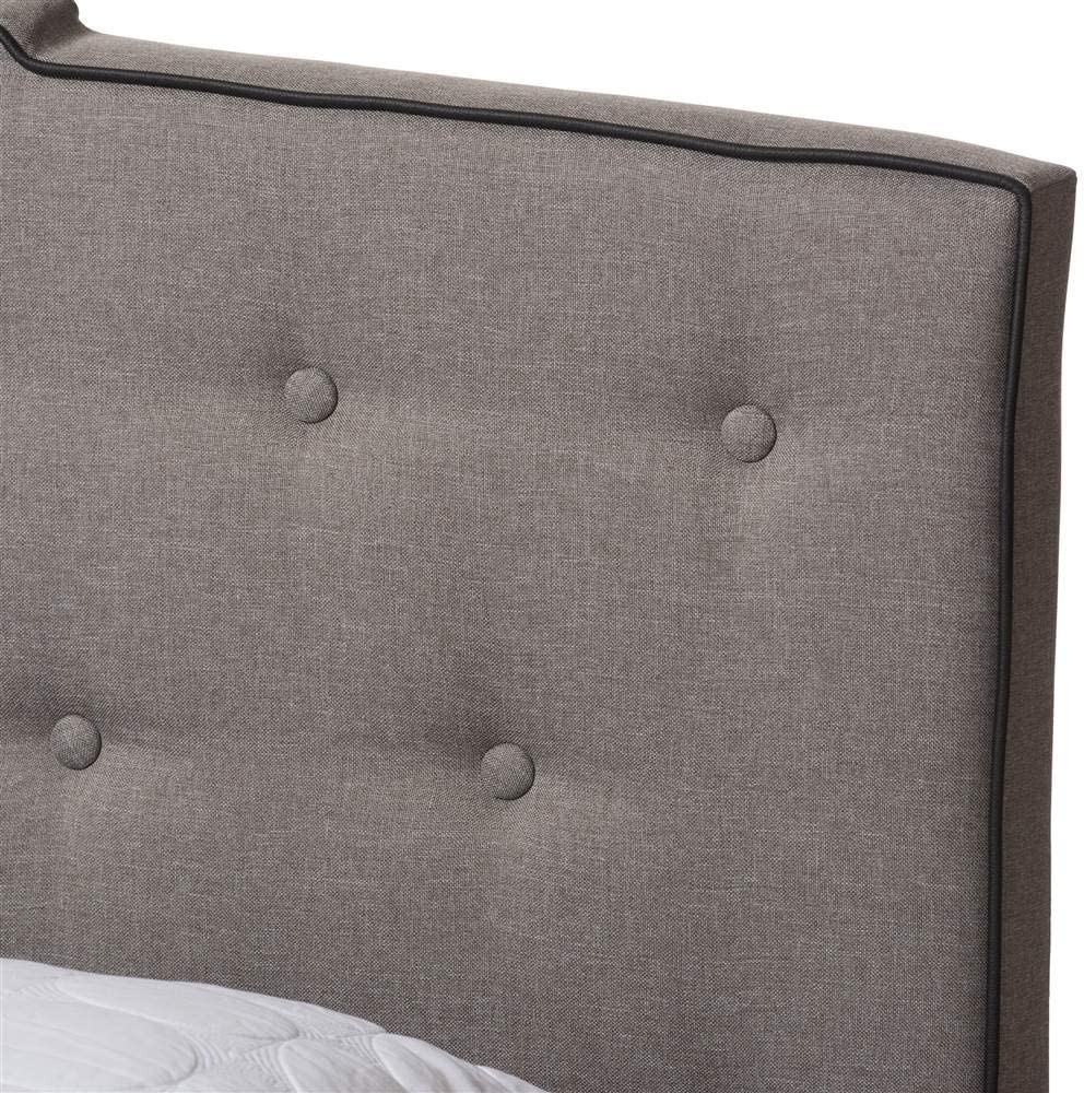 Baxton Studio Vivienne Modern and Contemporary Light Grey Fabric Upholstered Full Size Bed