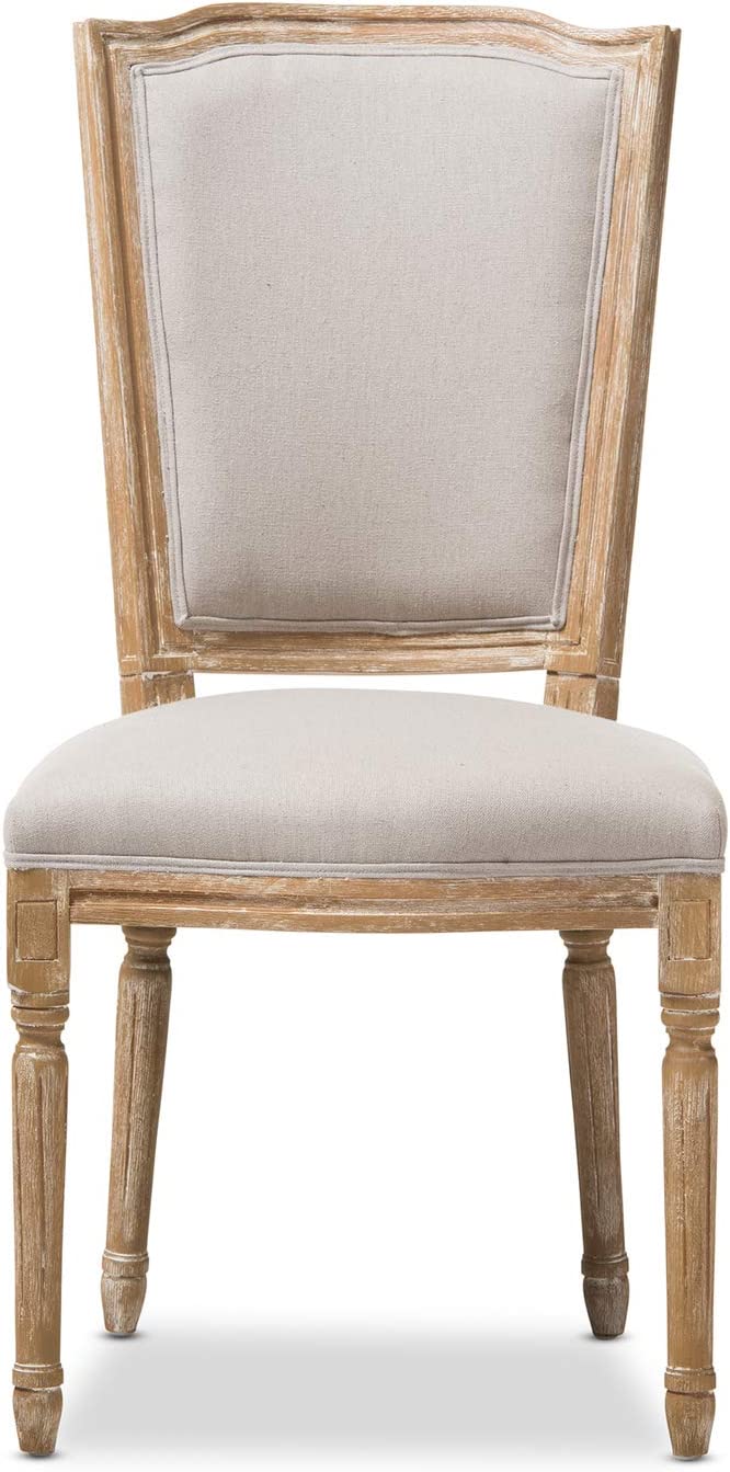 Baxton Studio Cadencia French Vintage Cottage Upholstered Dining Side Chair