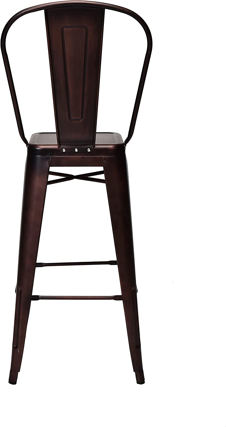 Commercial Seating Products Oscar Metal Bar Stool Chairs, Rose Gold