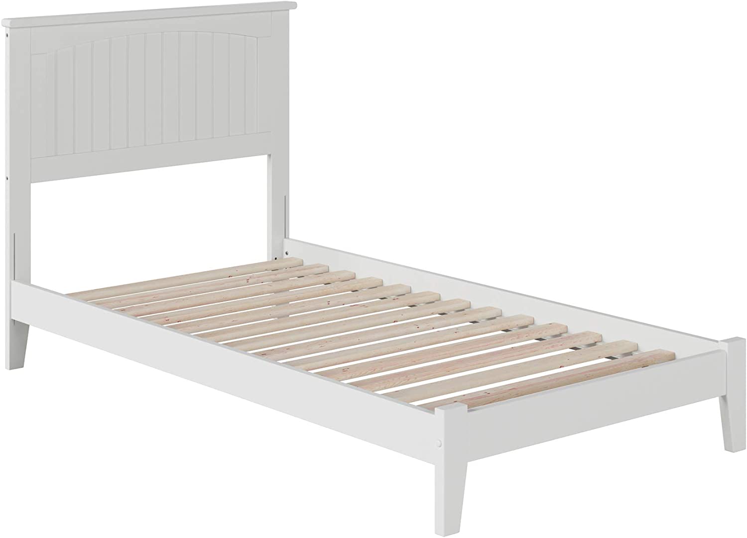 AFI Nantucket Platform Bed with Open Footboard and Turbo Charger, Twin, White