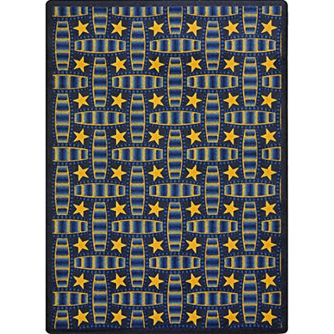 Joy Carpets Any Day Matinee Marquee Star Theater Area Rugs, 92-Inch by 129-Inch by 0.36-Inch, Blue