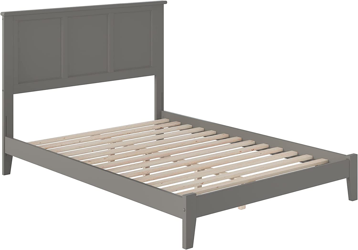 AFI Madison Platform Bed with Open Footboard and Turbo Charger, Full, Grey