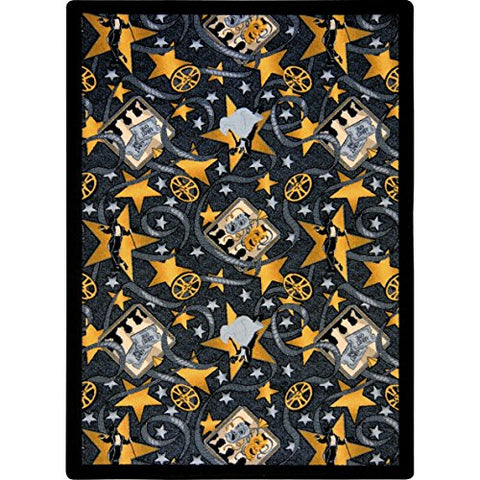 Joy Carpets Any Day Matinee Silver Screen Theater Area Rugs, 92-Inch by 129-Inch by 0.36-Inch, Charcoal
