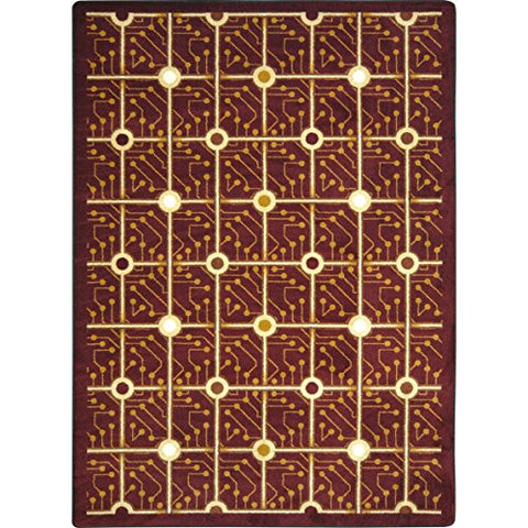 Joy Carpets Kaleidoscope Electrode Whimsical Area Rugs, 92-Inch by 129-Inch by 0.36-Inch, Burgundy
