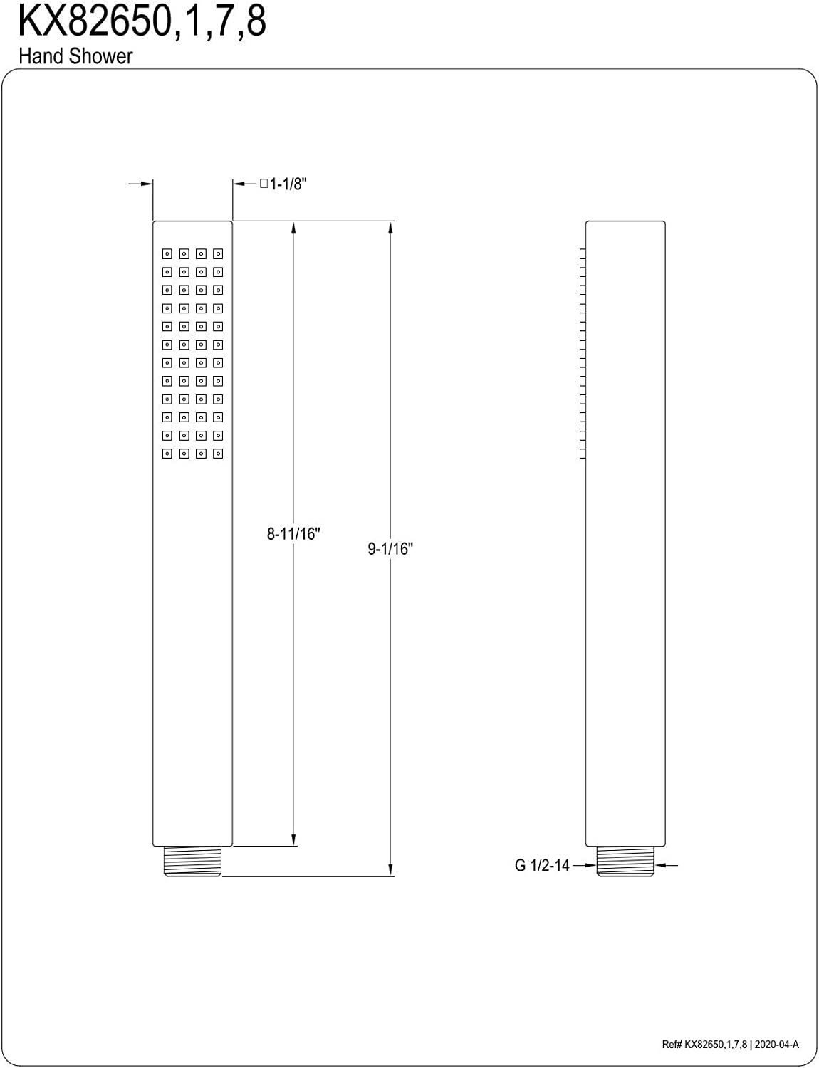 Kingston Brass KX82650 Claremont Hand Shower Head, Matte Black