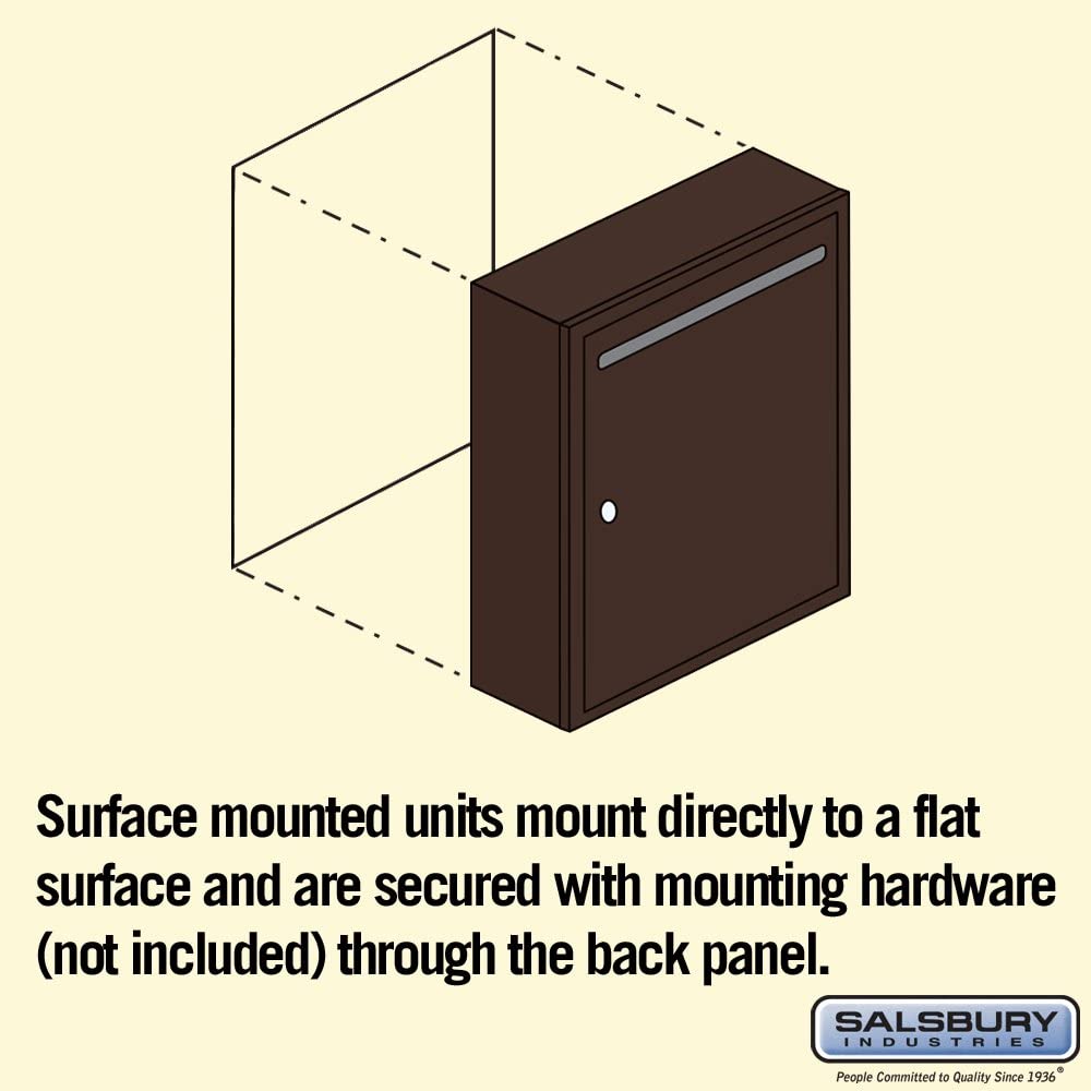 Salsbury Industries 2240ZU Standard Surface Mounted Letter Box with USPS Access, Bronze