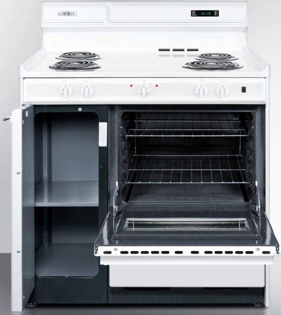 Summit WEM430KW Kitchen Electric Cooking Range, White