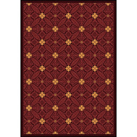 Joy Carpets Any Day Matinee Fort Wood Theater Area Rugs, 92-Inch by 129-Inch by 0.36-Inch, Burgundy