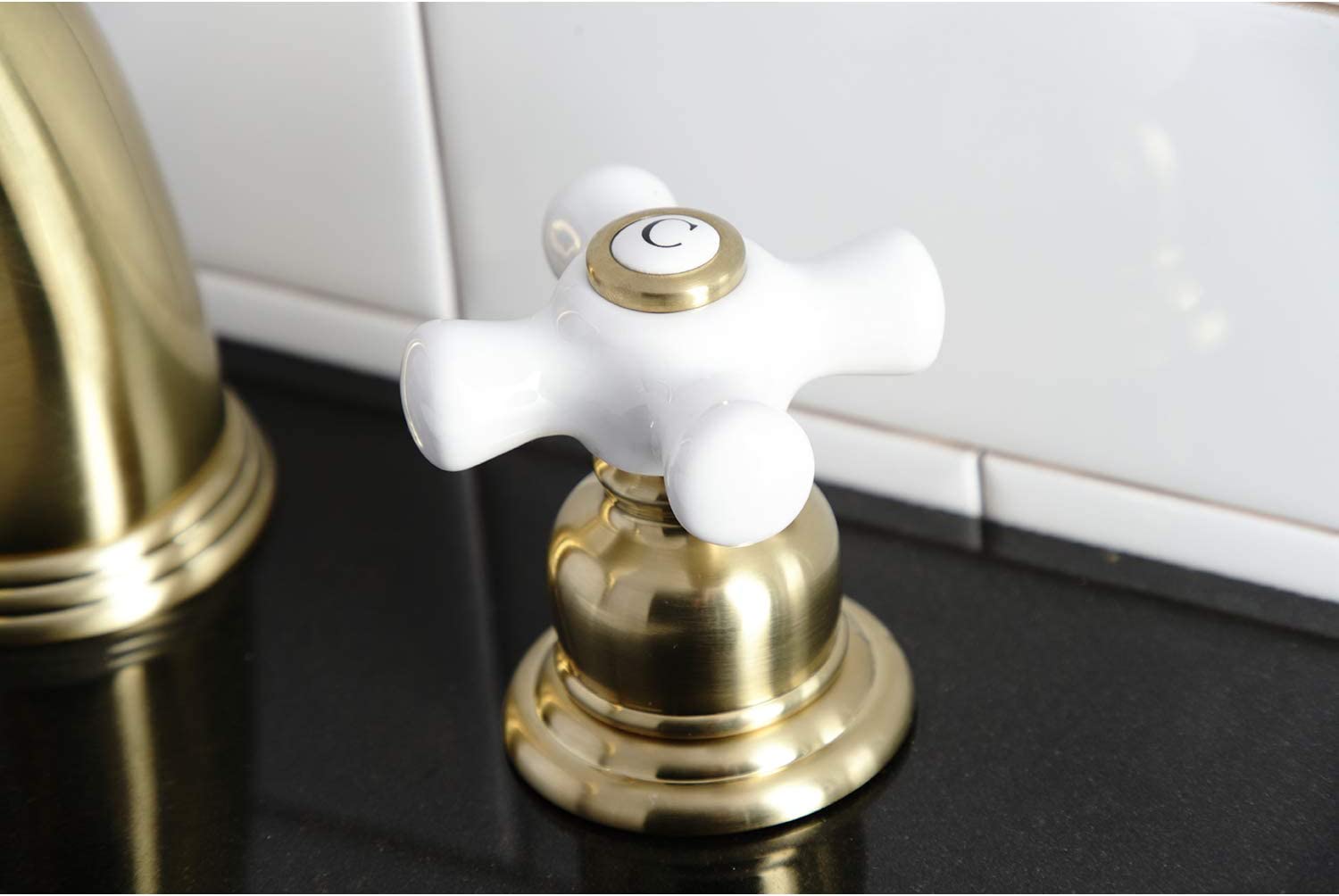 Kingston Brass KB987PXSB Victorian 2-Handle 8 in. Widespread Bathroom Faucet, Brushed Brass