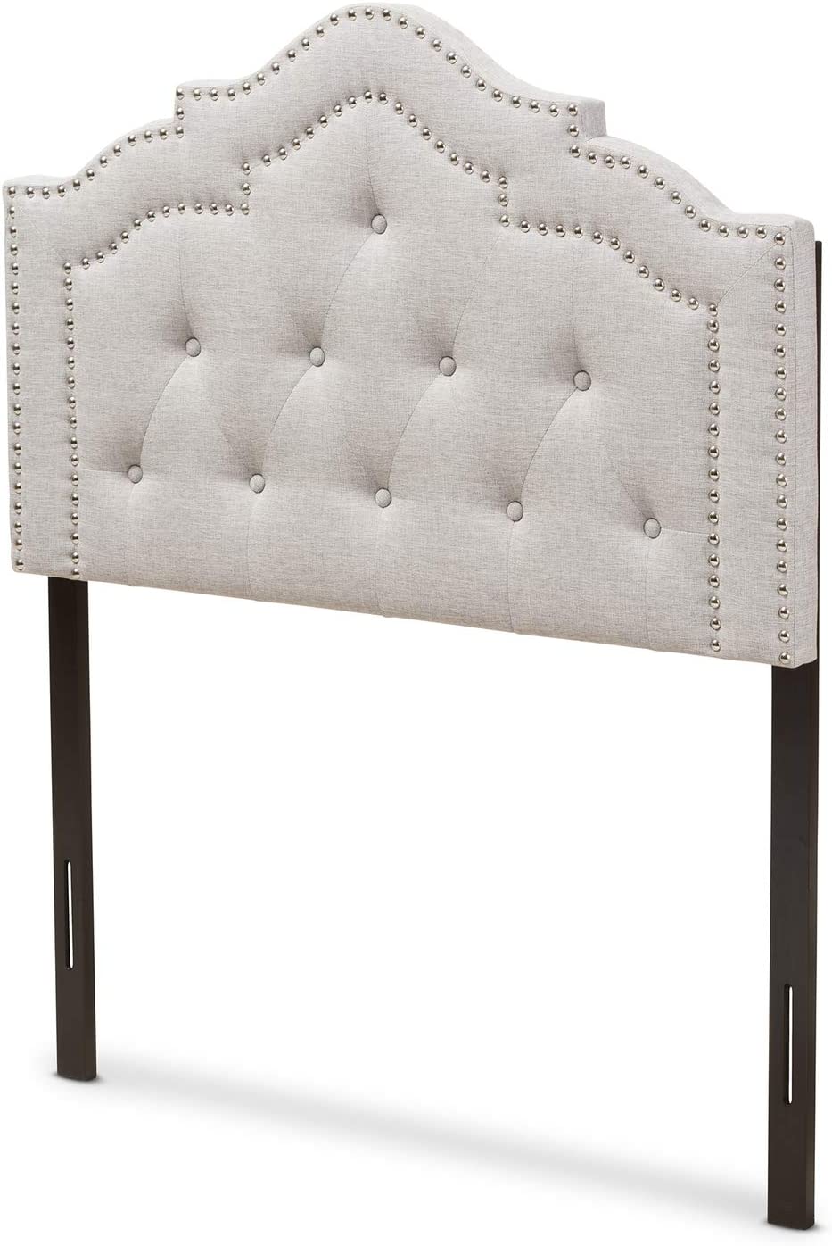 Baxton Studio Edith Modern and Contemporary Greyish Beige Fabric Twin Size Headboard Beige/Twin//Contemporary/Fabric Polyester 100%&#34;/LVL/Foam