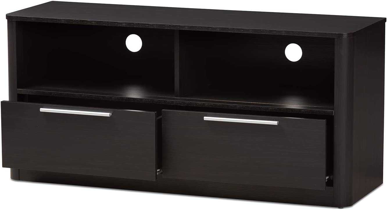 Baxton Studio Carlingford Modern and Contemporary Espresso Brown Finished Wood 2-Drawer TV Stand