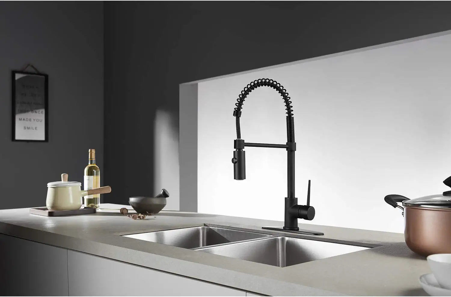 Kingston Brass LS8770NYL New York Pre-Rinse Kitchen Faucet, Matte Black