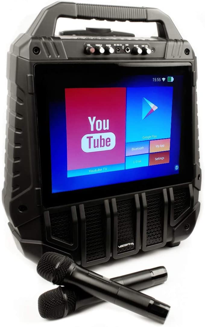 WiFiOke -Rechargeable 14√É¬¢√¢‚Äö¬¨√Ç¬ù Touchscreen Wifi Streaming All-In-One Karaoke Machine with 2 Professional Wireless Microphones